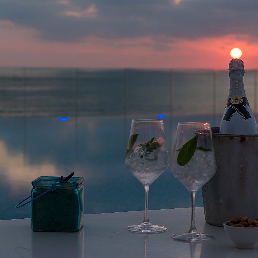  lebanon🇱🇧  beirut  drinks  champagne  sunset  sunrise  sun ... (Lancaster Eden Bay)