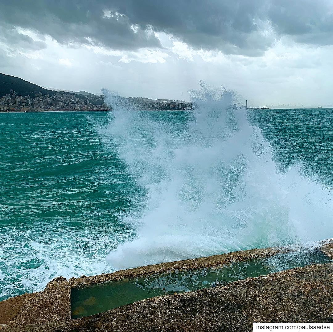 lebanon  lebanon  lebanon🇱🇧  tabarja  waves  sea  coast  storm ... (Casino du Liban)