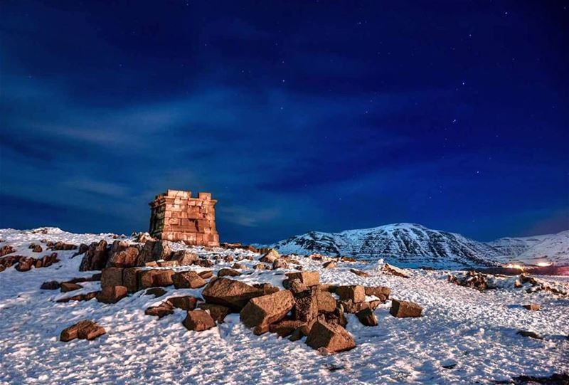  lebanon  mountlebanon  faqra  snowlandscape  faqraruins  nightphoto ...