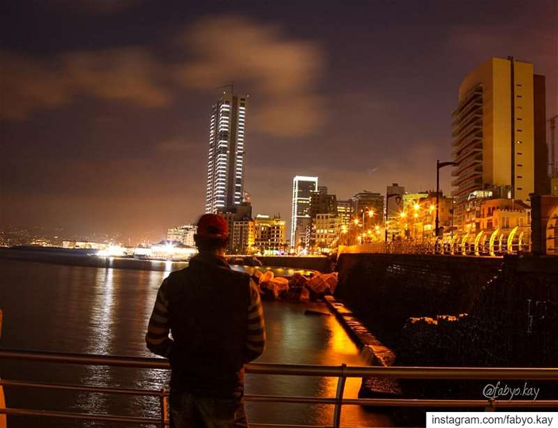  lebanon night beirut lights  longexposureshot buildings nightshooters... (Corniche El Manara)