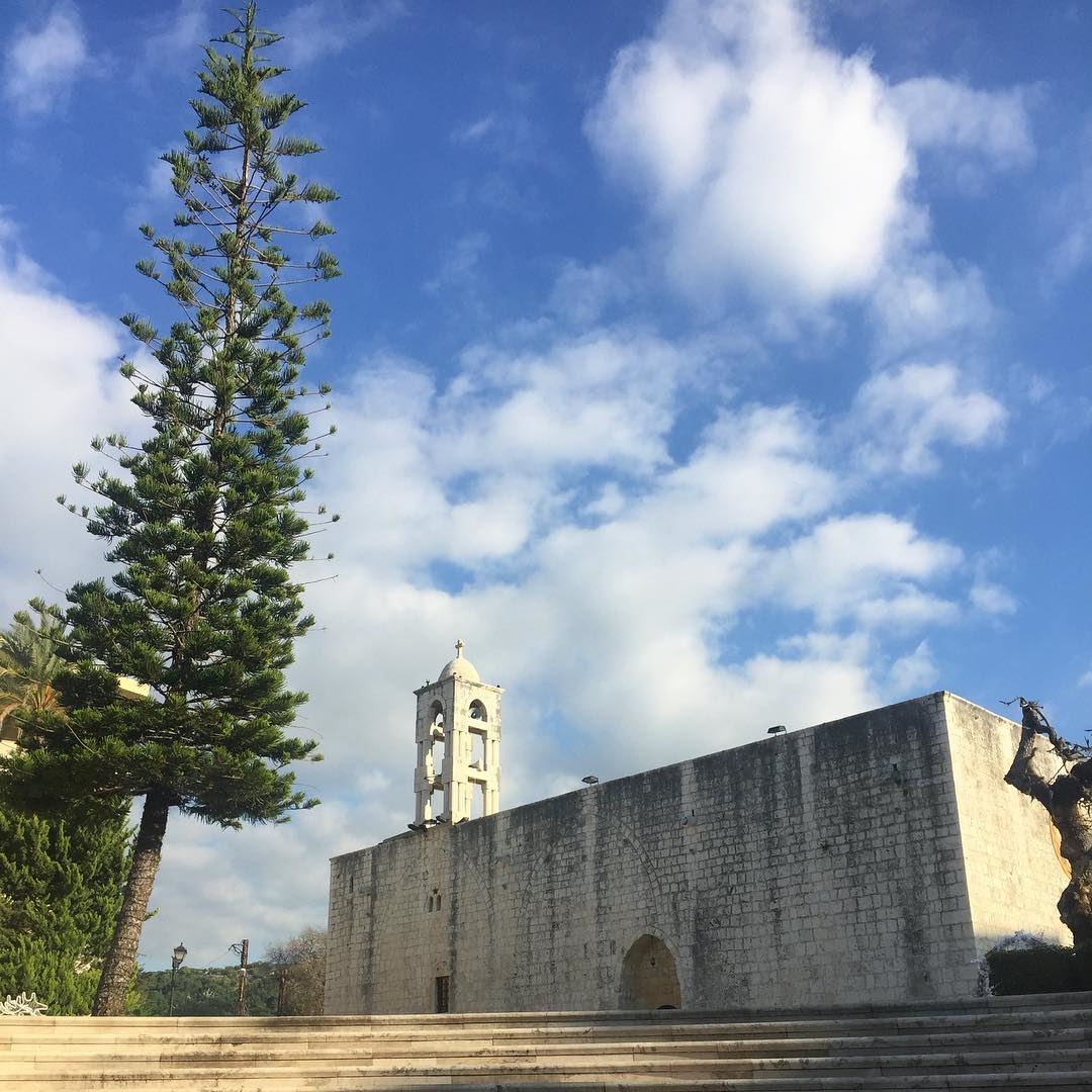  Lebanon  Sunday  vintage  church  steps  clouds  tree  historic ... (Zouk Mosbeh)