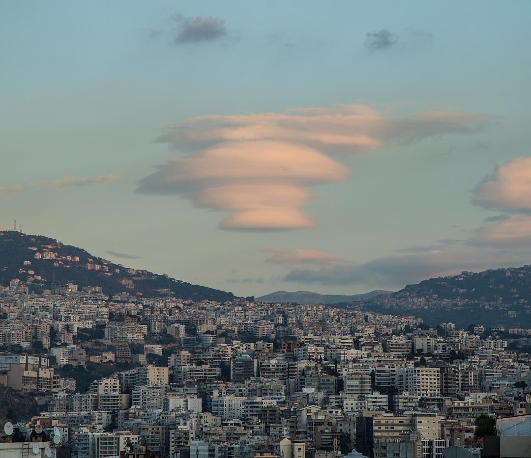 Lenticular cloud...... cloud  clouds  cloudsporn  sky  skyporn ... (Beirut, Lebanon)