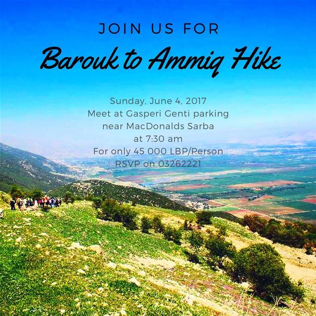 Let's hike together 👭👫Next Sunday from Barouk to Ammiq 💚☀️🍃🌻 with @san (`Ammiq, Béqaa, Lebanon)