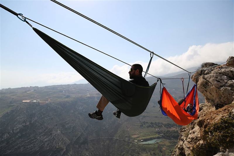 Life is Better in a Hammock 😎😉... hammock  moutainside chill *thanks (Zahlé, Lebanon)