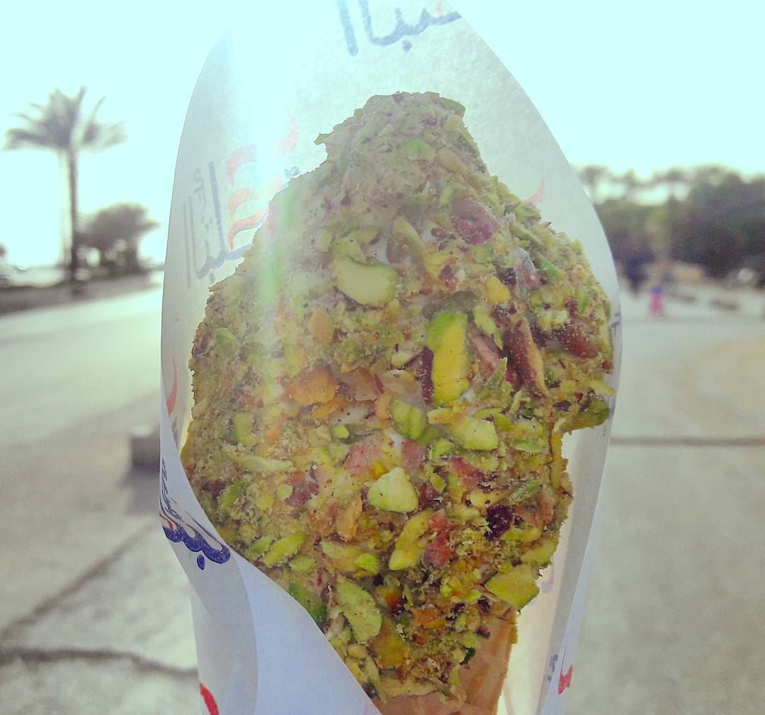 🍦🍦🍦  LiveLoveIcecream  Ashta  pistachio  Icecream  Hot  HotDay  ... (Corniche El Mina Tripoli)