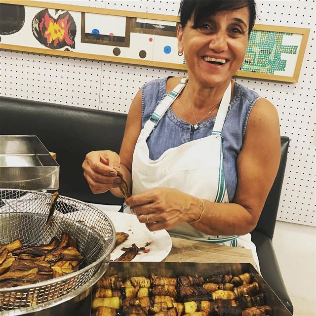 Liza Maalouf finishing preps for tomorrow! Liza will be our guest chef at...