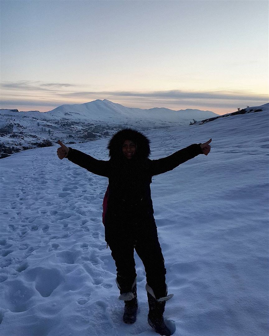 Look like a  bigfoot 😂😂😂  hiking  sunset  snowhike  lebanon ...