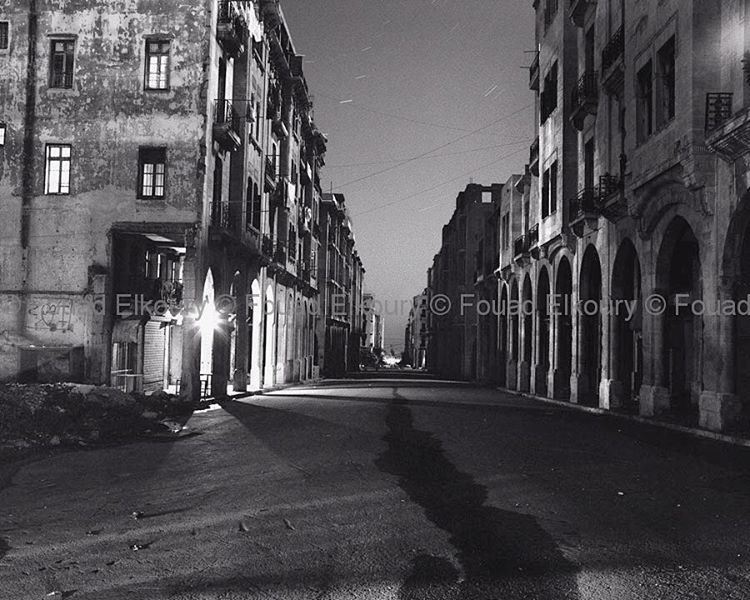 Maarad Street At Night  Beirut 1991