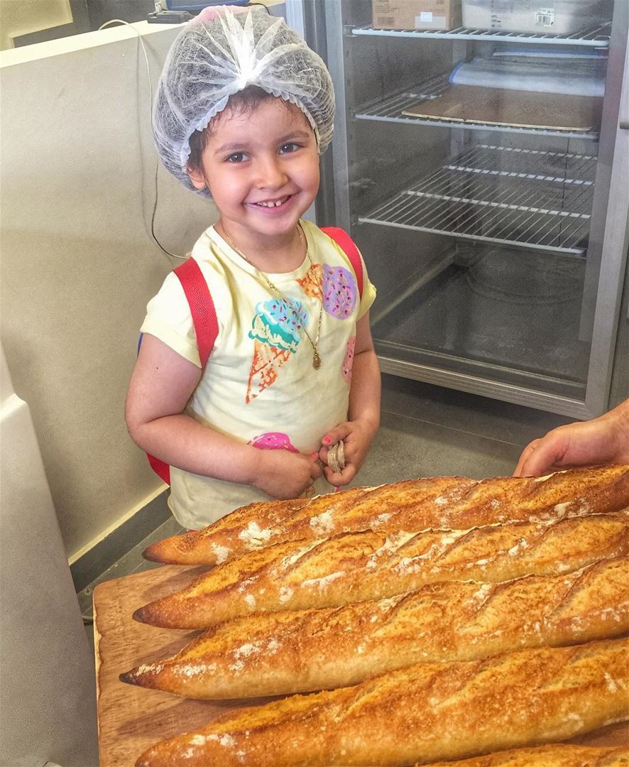 Maria was so happy to see how the delicious baguettes are being prepared... (Bread Butiq)