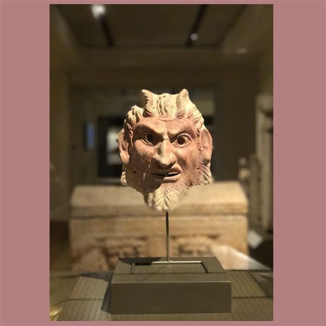 Mask of Satyr ( Legendary creature) 🎭 painted in redRoman Period (64... (National Museum of Beirut)