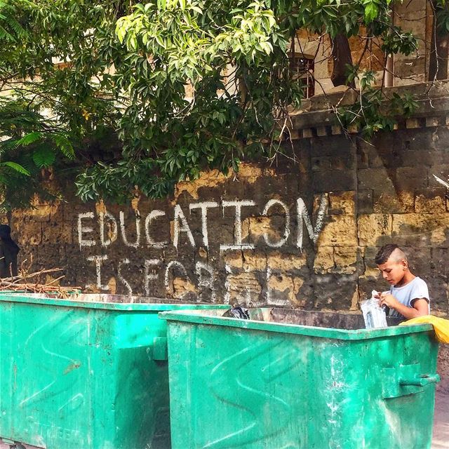 Maybe if he was able to read what's written behind him, he would not have... (Downtown Beirut)