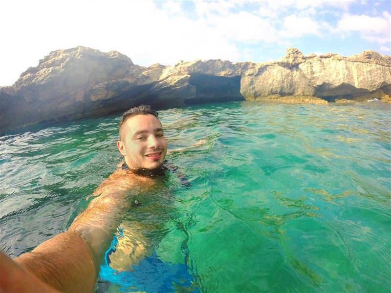  monday swimming diving freediving beach rock blue green clouds nature...