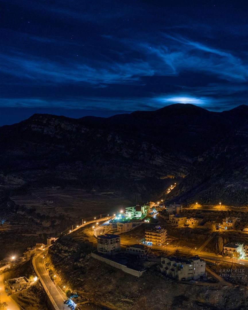 Moonrise From Jezzine 🌚💙...  jezzine  lebanon  dji  drones ... (Jezzine District)