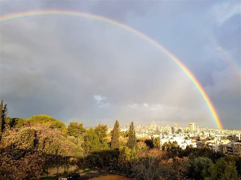 Morning  rainbow  ptk_lebanon  wearelebanon  lebanonspotlights ... (Hazmieh)