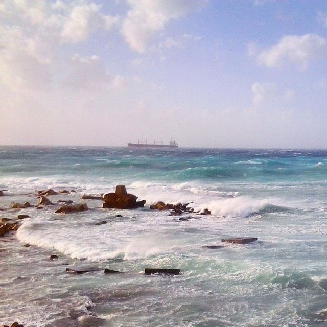 My heart sleeps by the sea...  Batroun  Yuhan  storm  ig_lebanon  ig_leb ...