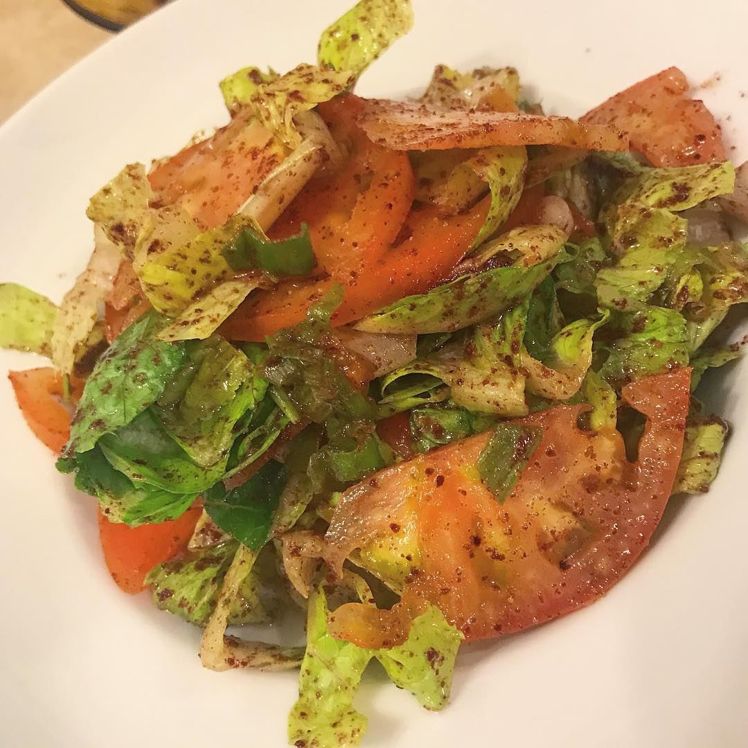 My Salad 💕 healthyrecipes  1 🤗🥗1 lettuce 🥗 1 tomato 🍅🥗 green...