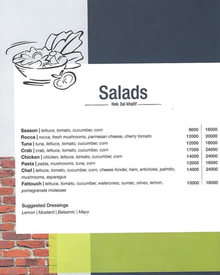 New  menu  jalsat  restaurant  mayrouba  salads  mountains ...