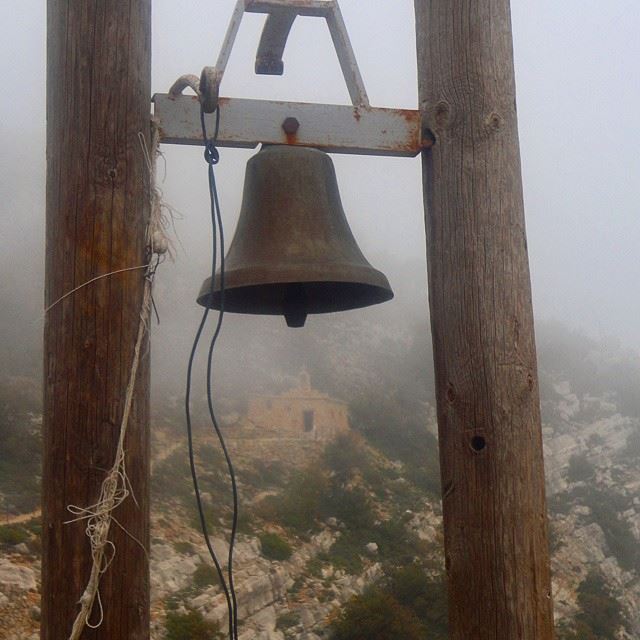 old church fog foggy bell religion hermitage (Hardîne, Liban-Nord, Lebanon)