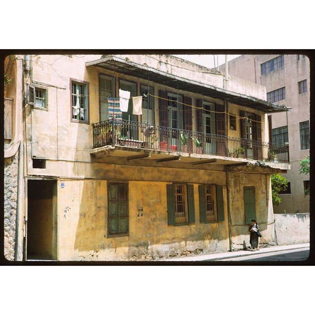 Old House With Balcony Ras Beirut 1965 .