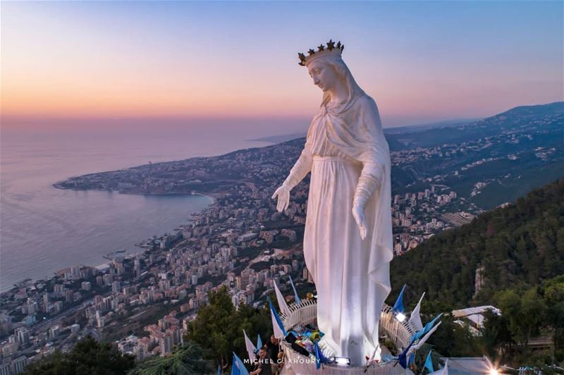 Our Lady of Lebanon pray for us ..... AboveLebanon  Lebanon ... (Our Lady of Lebanon)