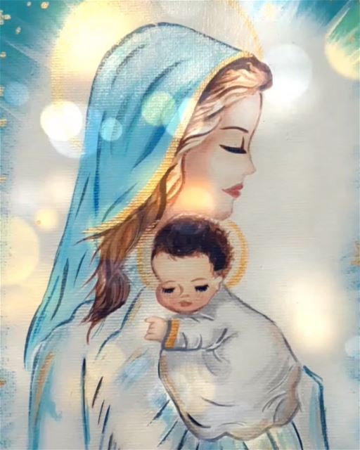 Our mother Mary and baby Jesus. Let us not forget the reason for this...