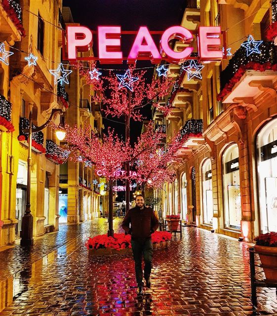 PEACE ☮----------- me  beirut  lebanon  lebanese  downtown  night ... (Downtown Beirut)