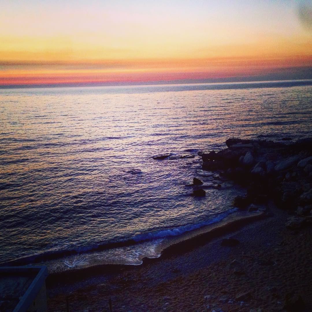 photooftheday  sea  waves  beach  bay  sunset  horizon  walking  withhim ... (Kfarabida Batroun)