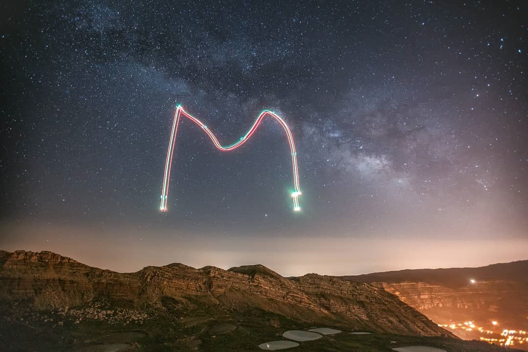 Playing around with the drone during an astrophotography of the milky way� (Lebanon)
