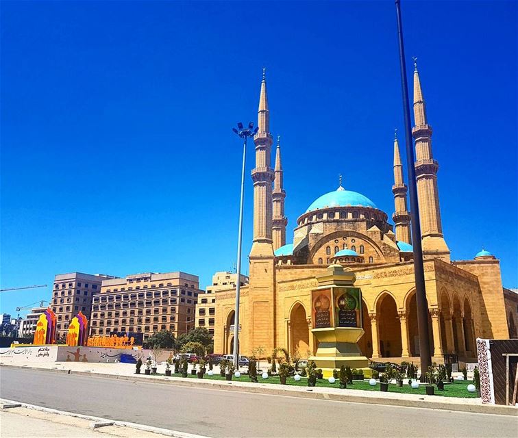 ❤❤❤ ramadan  holymonth  goodmorning  mosque  bluesky  decoration ... (Beirut, Lebanon)