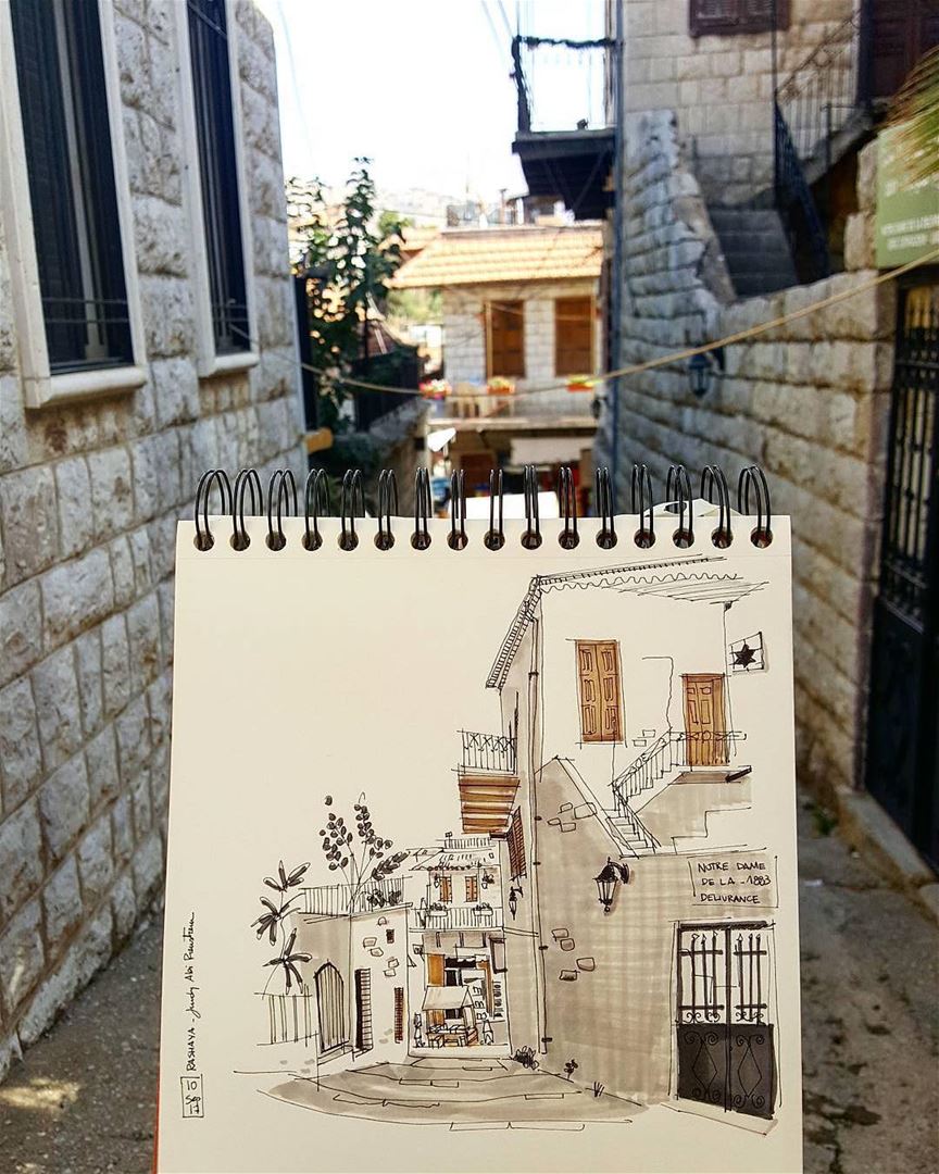Rashaya desenhada por @judy_sketchbook. A histórica cidade de Rashaya era... (Rashayya, Béqaa, Lebanon)