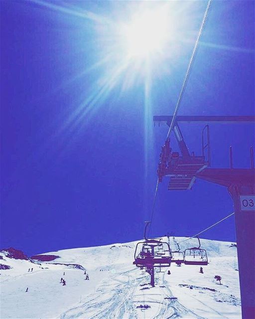 Reaching for the sky 🌞 ski  skiingslope  skilift  zaarour  funday ... (Zaarour)