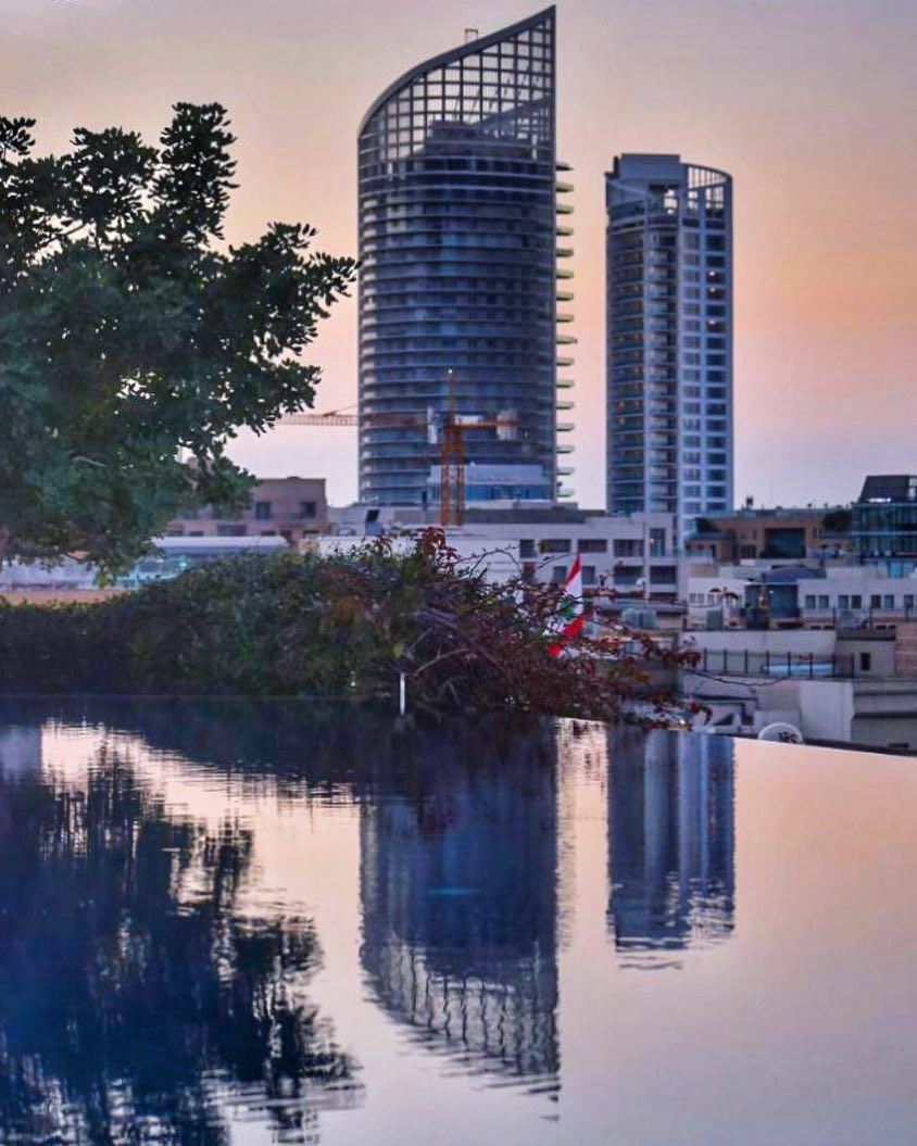 Reflections of a hopeful Sunday in beautiful  Beirut 🇱🇧💚🌅✨... (Le Gray, Beirut)