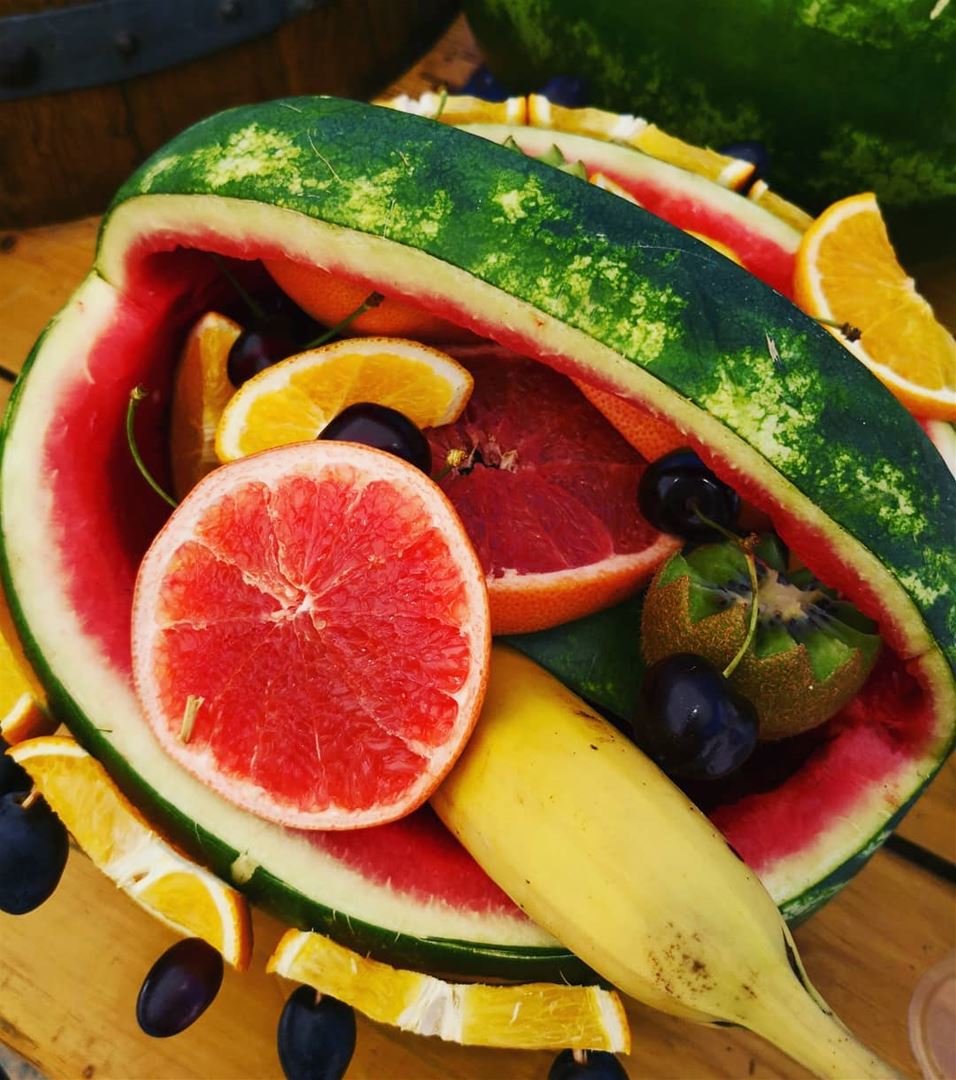 Refresh yourself wiz  healthy  fruitsalad  fruitsnack  colorful  basket ... (InterContinental Mzaar Lebanon Mountain Resort & Spa)