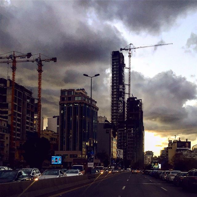 Rise & shine::::::::::::::::::::::::::::::::::::::: highrise  silhouette... (Port of Beirut)