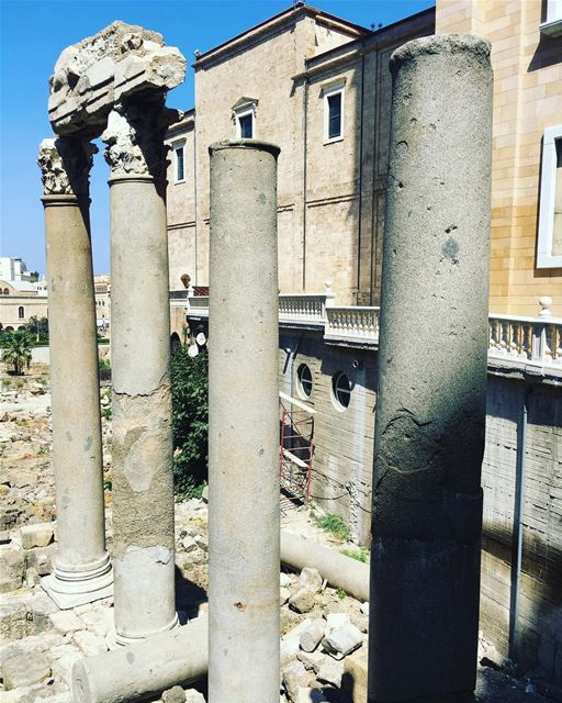Roman ruins beside Saint George Cathedral in downtown Beirut  Lebanon ... (Downtown Beirut)