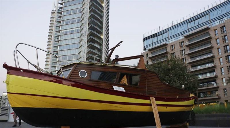 Sailing in the city... lebanese  yellow  brown  vintage  yacht  sailing ... (Minet el Hosn)