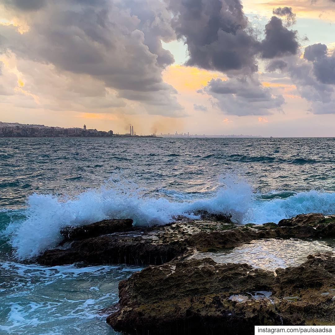  sea  beach  clouds  waves  sunset  lebanon  beirut ... (Kasrouane)
