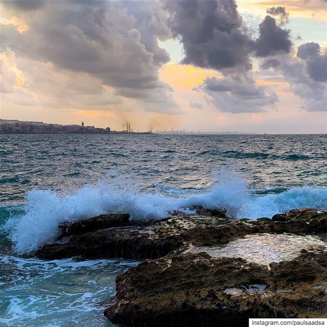  sea  beach  clouds  waves  sunset  lebanon  beirut ... (Kasrouane)