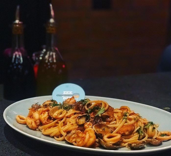 Sea food  Linguine 😋🍝.. seafood  pasta  spaghetti  italian ... (Aishti Foundation)