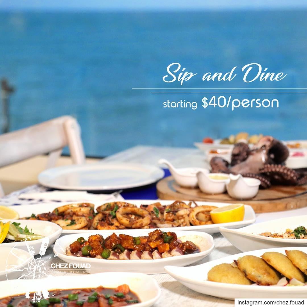 SIP AND DINE facing the breathtaking view @chez.fouad starting $40/person... (Chez Fouad)