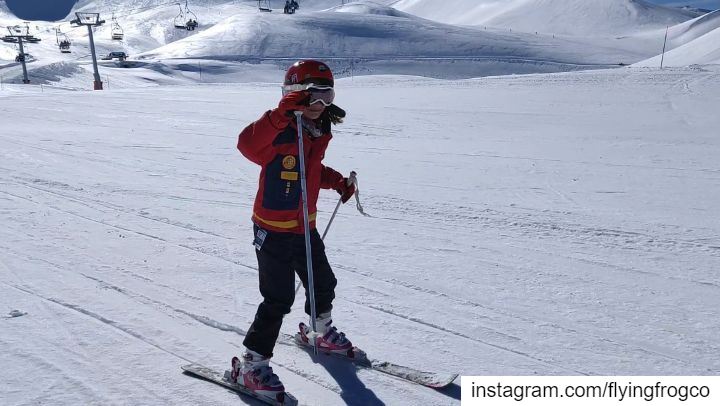 Ski lessons in a fun way.. FLYINGFROG  FLYINGFROGCO  ski  skiing ... (Mzaar Kfardebian)