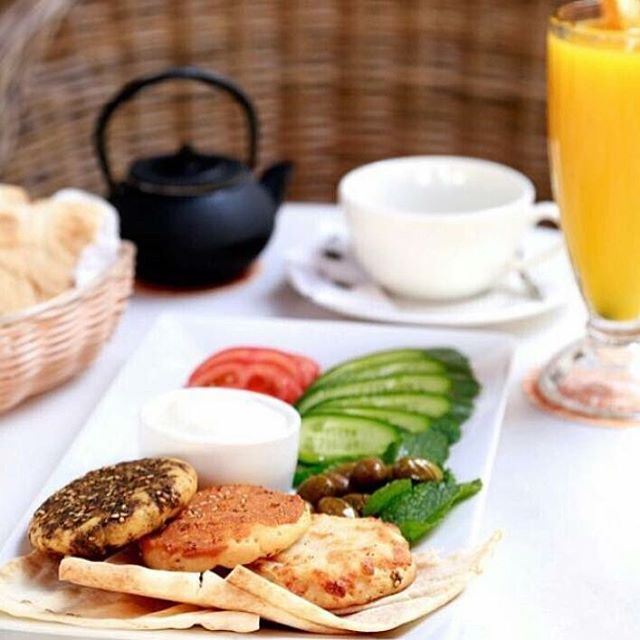 Sometimes the best Breakfast is the simple one, keep it fresh and keep it Lebanese ... (Cappuccino Ashrafieh)