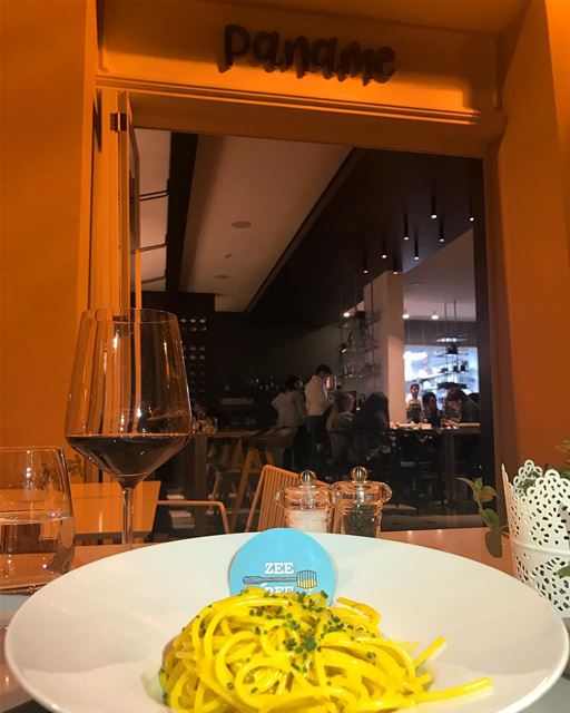 Spaghetti with Saffron for dinner @panamebeirut My new favorite place in ... (Paname)