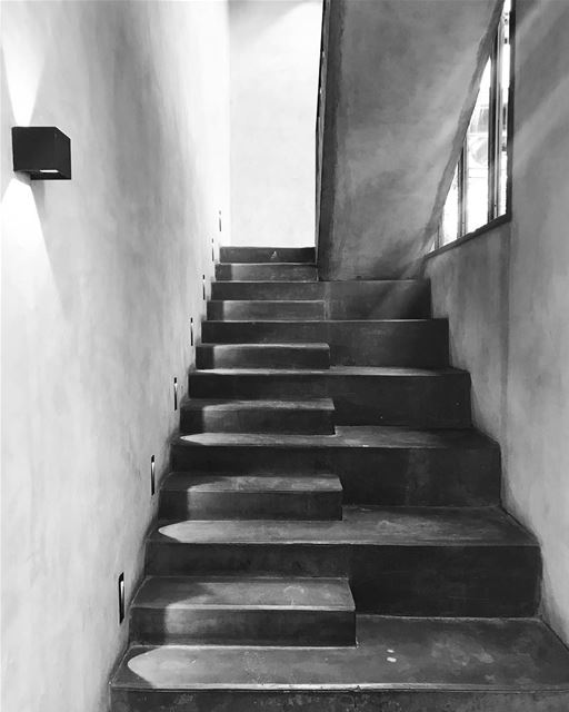 stairs lights shades architecture black white grey up sudrestobar lebanon... (Naccache)