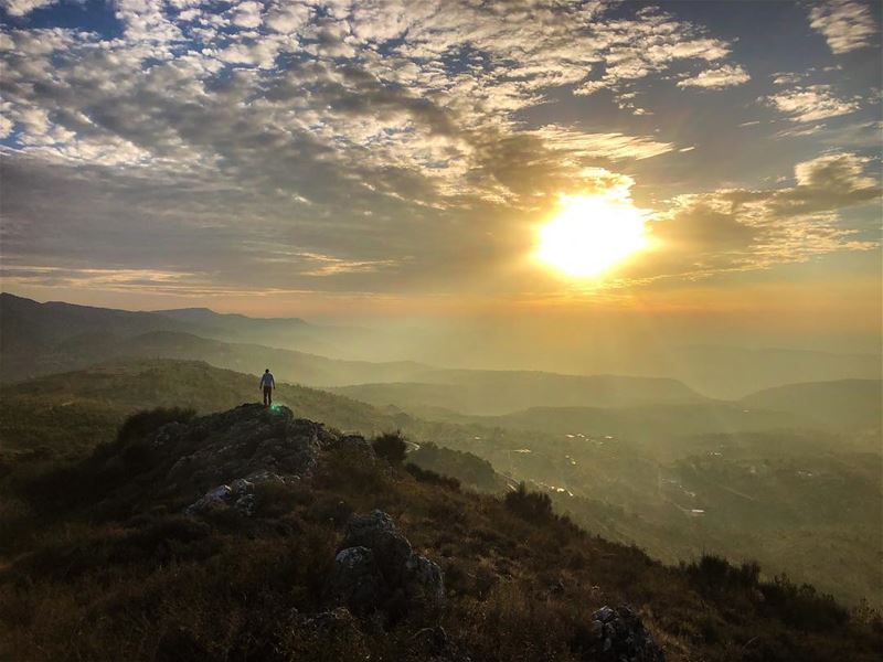 Standing on the shoulders of giants.......... standing  sunset ... (Chouf)