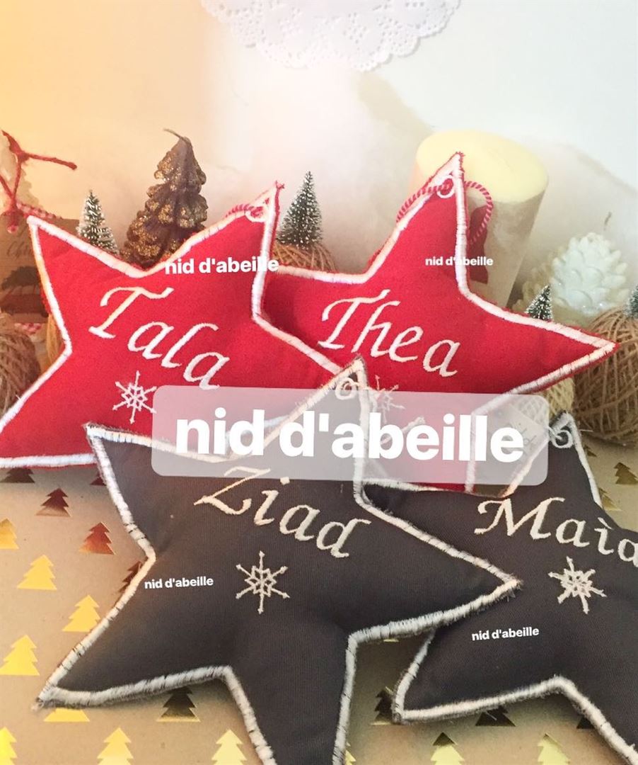 Star ornament 🌟Write it on fabric by nid d'abeille  star  round  angel ...