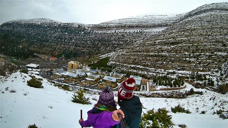 Successful Sunday Snow Hike in the mist❄---------------------------------- (Ehden, Lebanon)