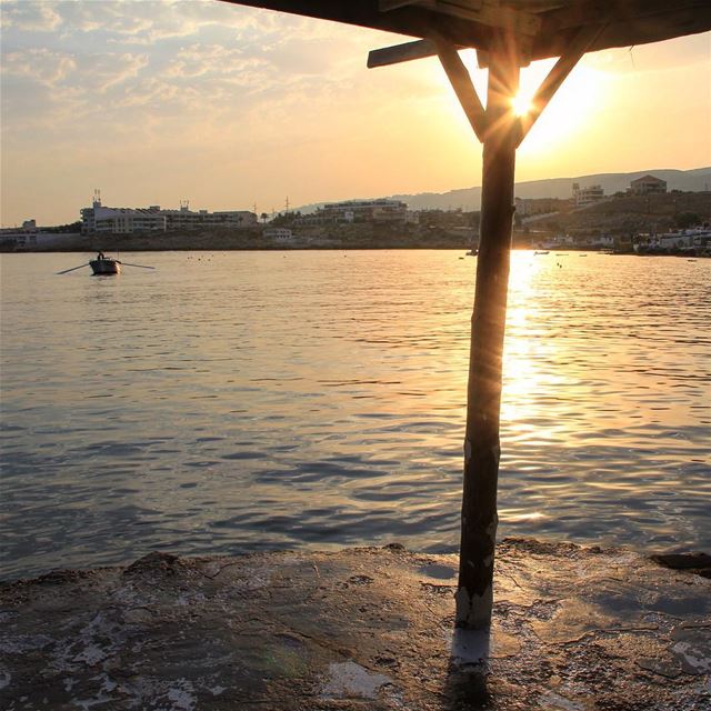 Sunkissed morning.. sun  sea  reflection  light  sunrise  morning  boat ... (Ta7t El Ri7 - Anfeh)