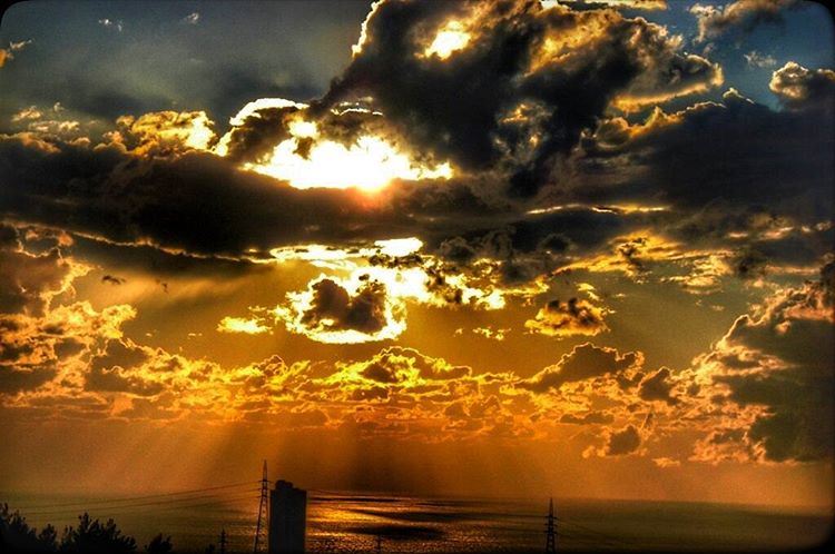  sunset  beach  cloudy  sunrays  eclipse  amber  endofstorm  view  skyline... (Khalde - Beirut)