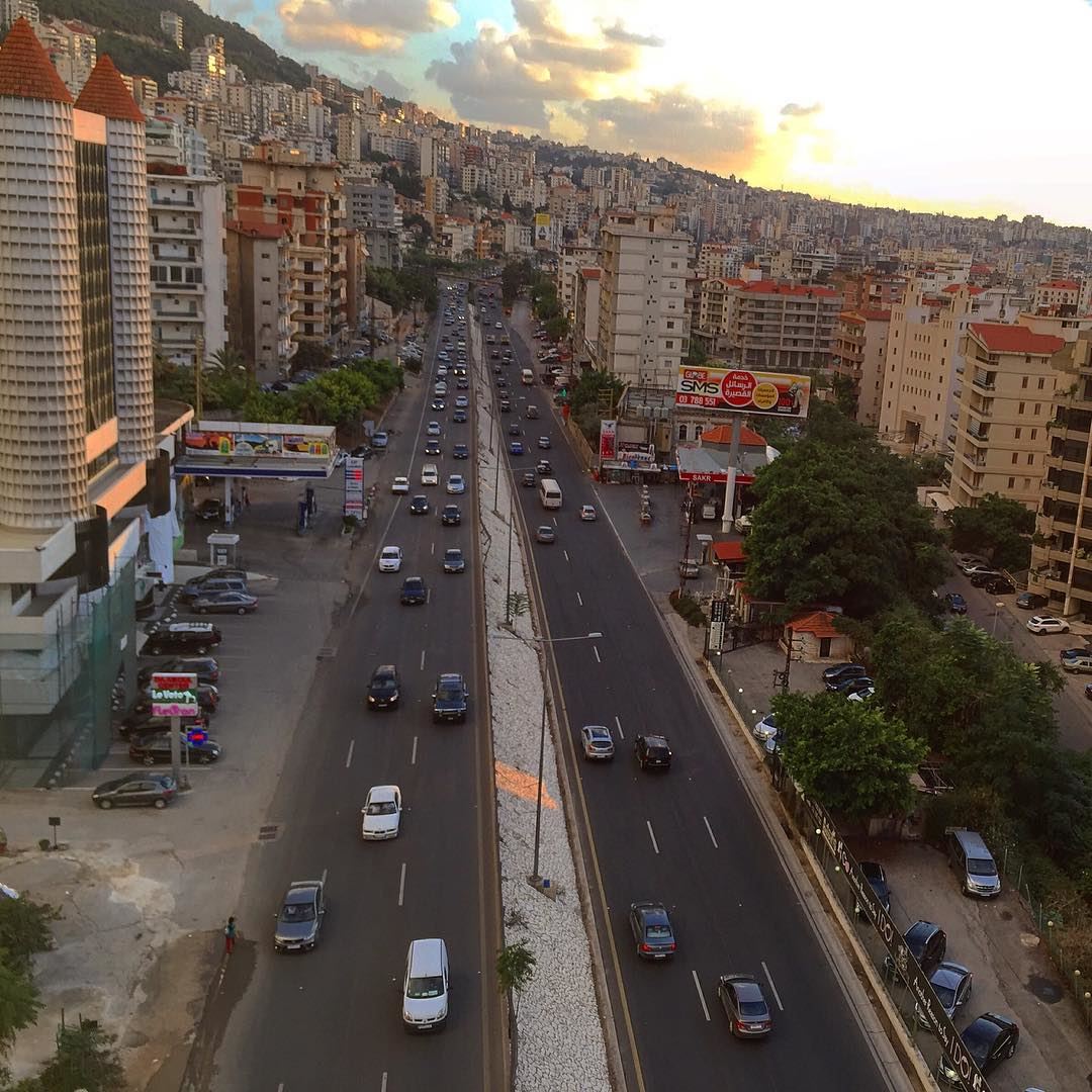  sunset  colors  highway  cars  transportation  mountains  building ... (Lebanon Jounieh)